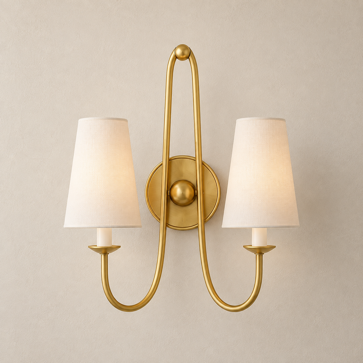 Beige 18.25-inch wall sconce