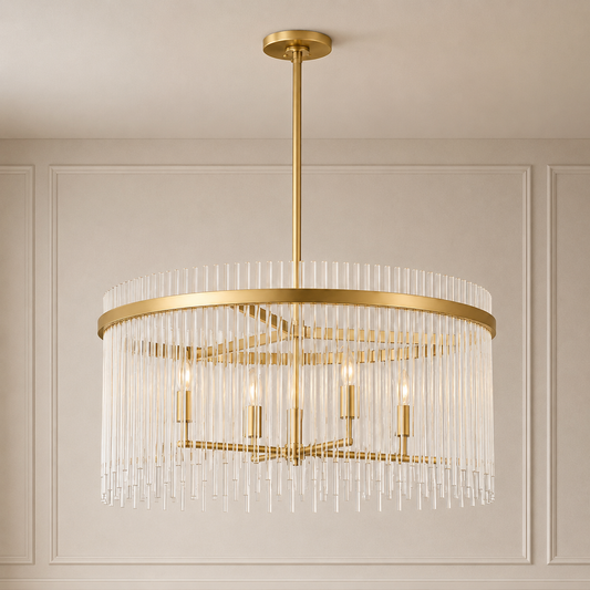 Gold 24-inch four-light chandelier